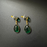 Duo Emerald Drop Earrings