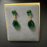 Duo Emerald Drop Earrings