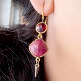 Garnet Ruby exotic escape earring