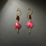 Garnet Ruby exotic escape earring