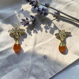 Carnelian Honey-drops earrings