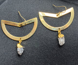 Herkimer Diamond Geometric Earrings