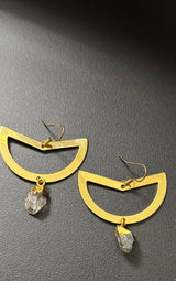 Herkimer Diamond Geometric Earrings