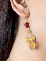 Garnet citrine enticing earrings