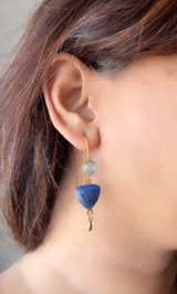 Blue Topaz Lapis Lazuli endearing earrings