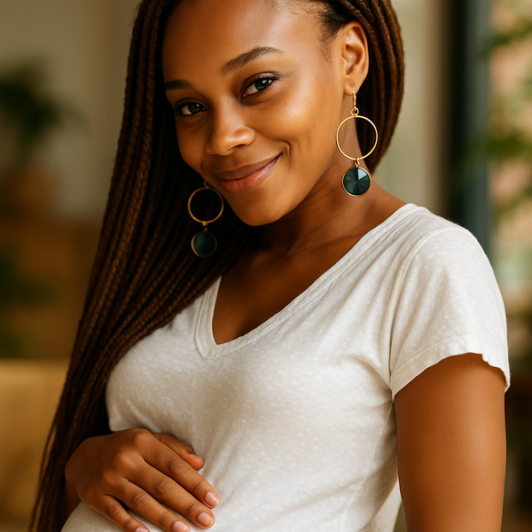 Iolite loop earrings