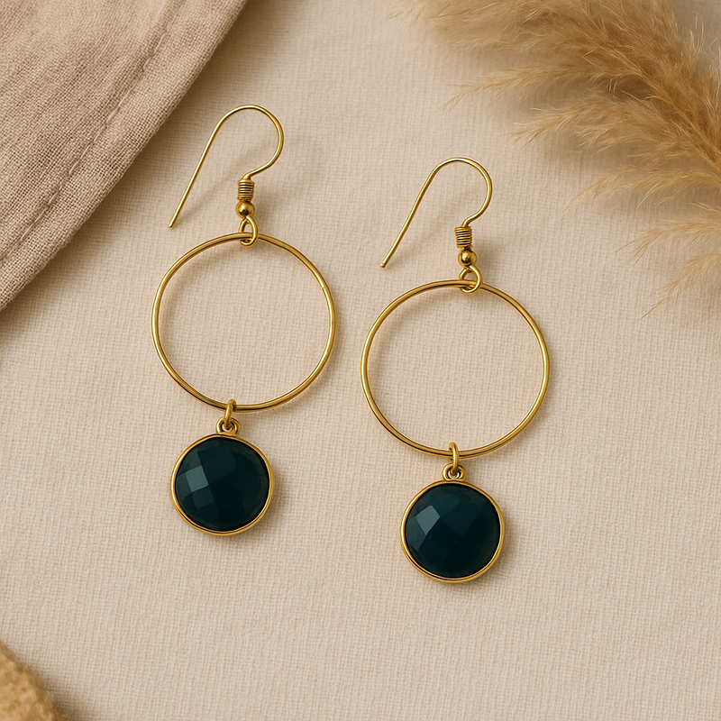 Iolite loop earrings