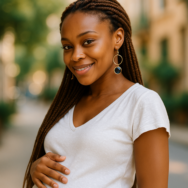 Iolite loop earrings