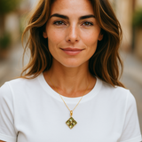 Lemon Topaz grid pendant