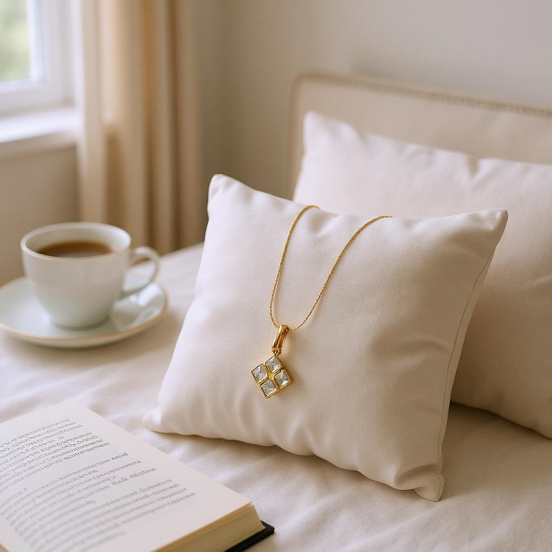 Lemon Topaz grid pendant