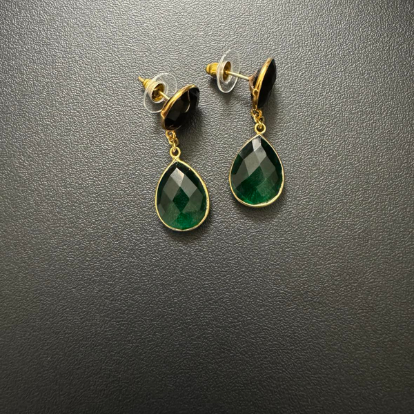 Onyx Emerald you and me earring