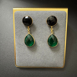 Onyx Emerald you and me earring