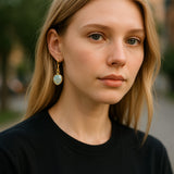Opal heart earrings
