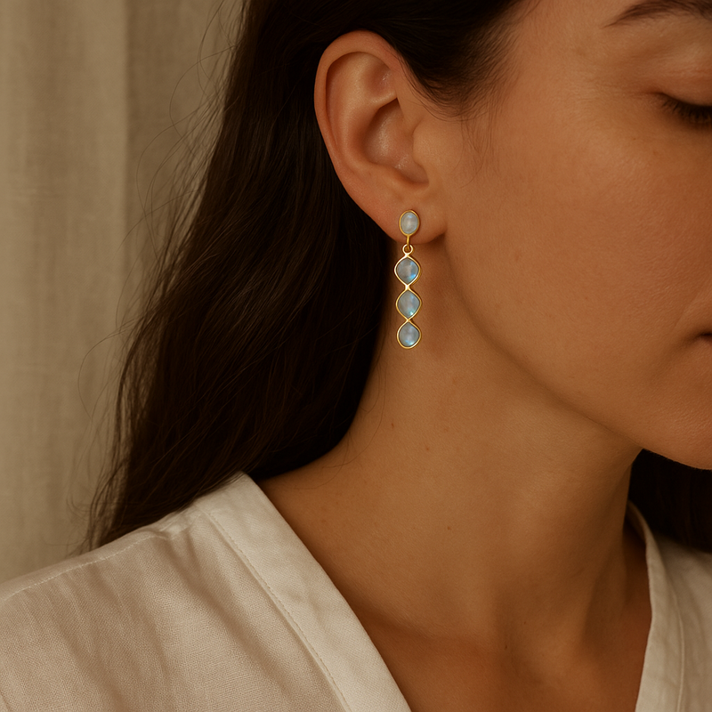 Opal riviere earrings