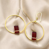 Pink tourmaline hoop earrings