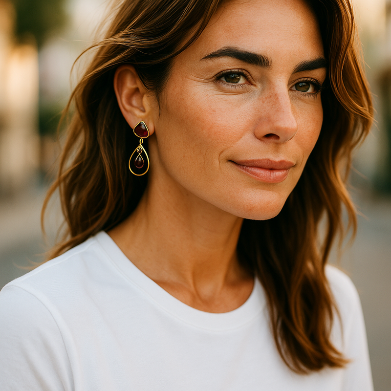 Pink Tourmaline Dewy drop earrings