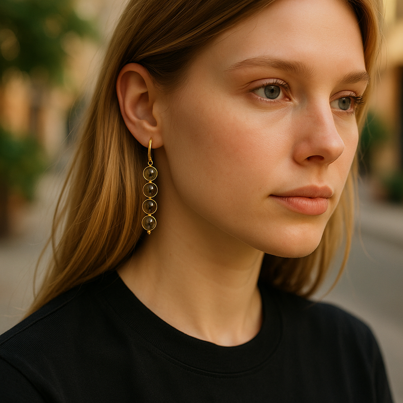 Smoky Quartz Riverie Earrings
