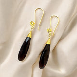 Smoky Quartz Dangle Drops Earrings