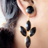 black onyx chandelier earring