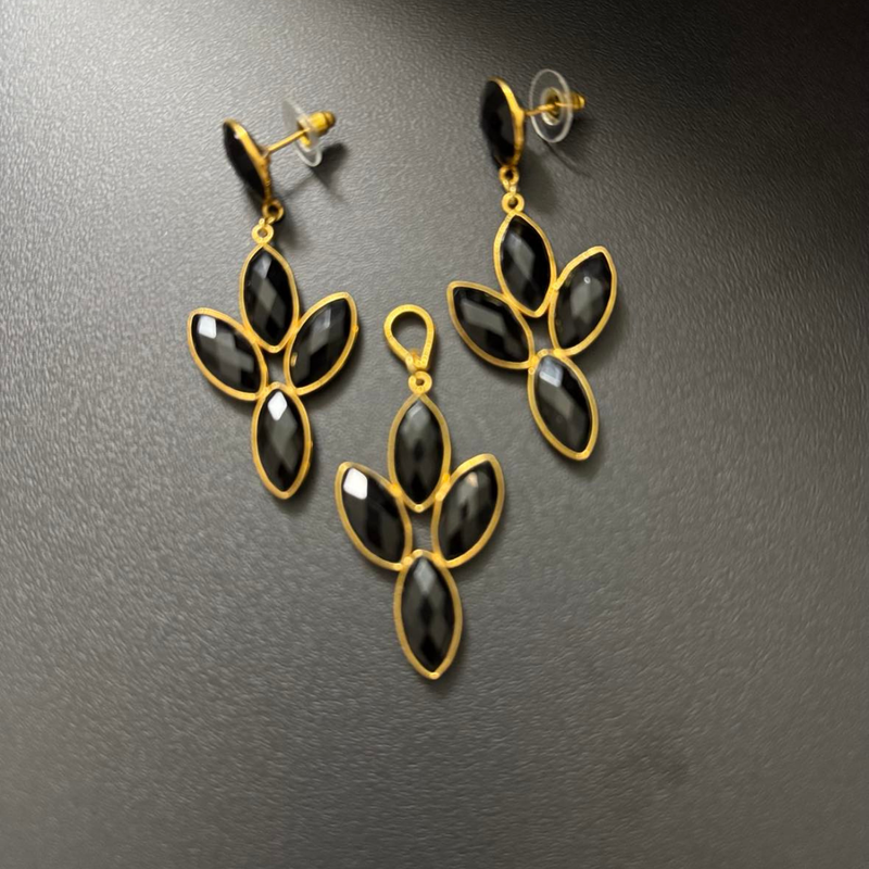 black onyx chandelier earring