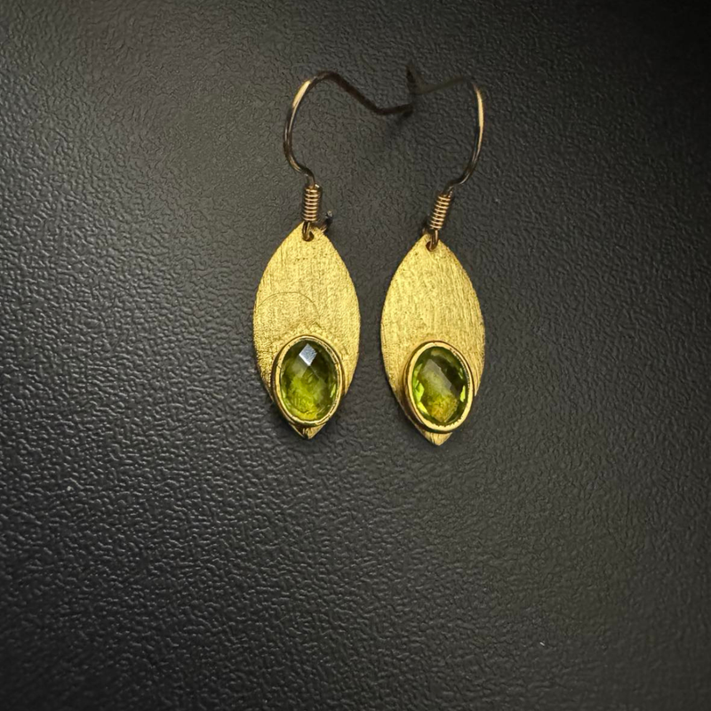 Peridot petal earrings