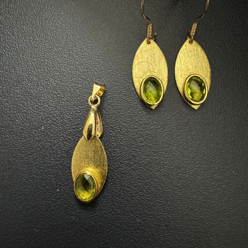 Peridot petal earrings