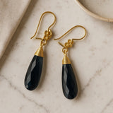 iolite long dew drop earrings