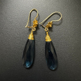 iolite long dew drop earring