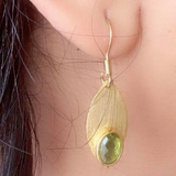 Peridot petal earrings