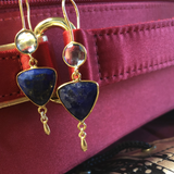 Blue Topaz Lapis Lazuli endearing earrings