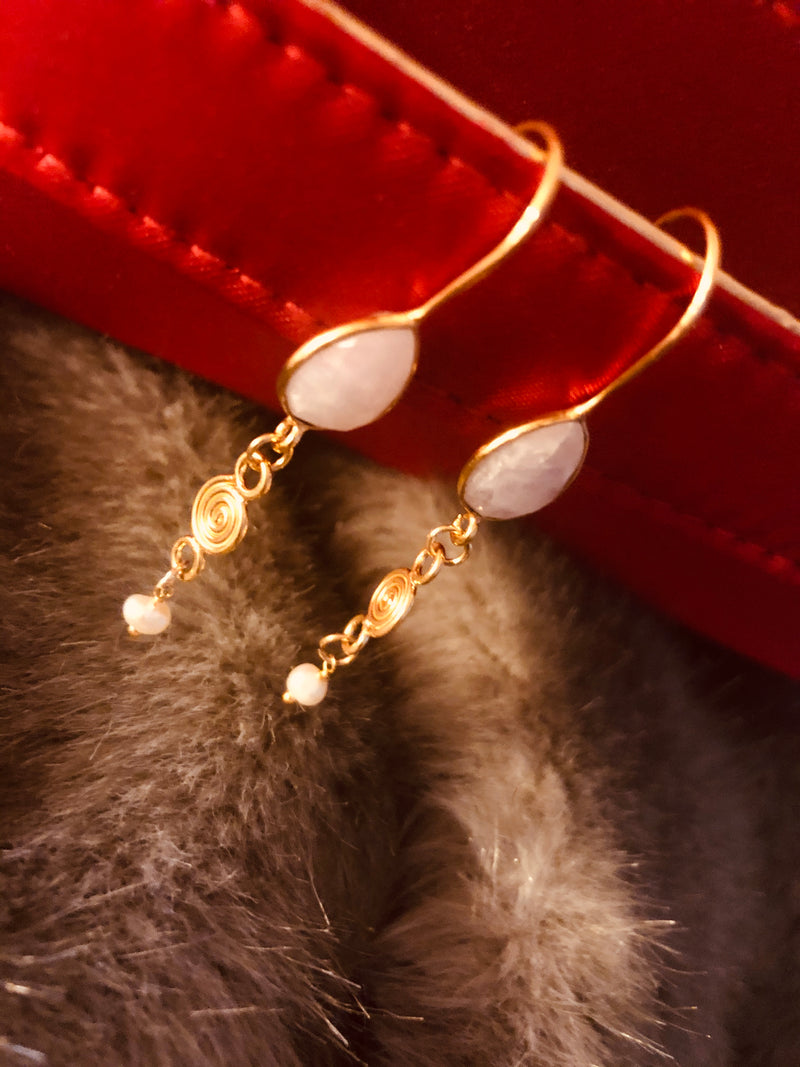 moonstone pearl Enchantress earrings