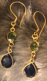 Peridot Lapis Lazuli encouraging earring