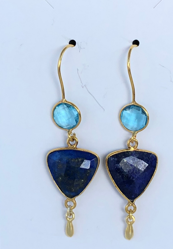 Blue Topaz Lapis Lazuli endearing earrings