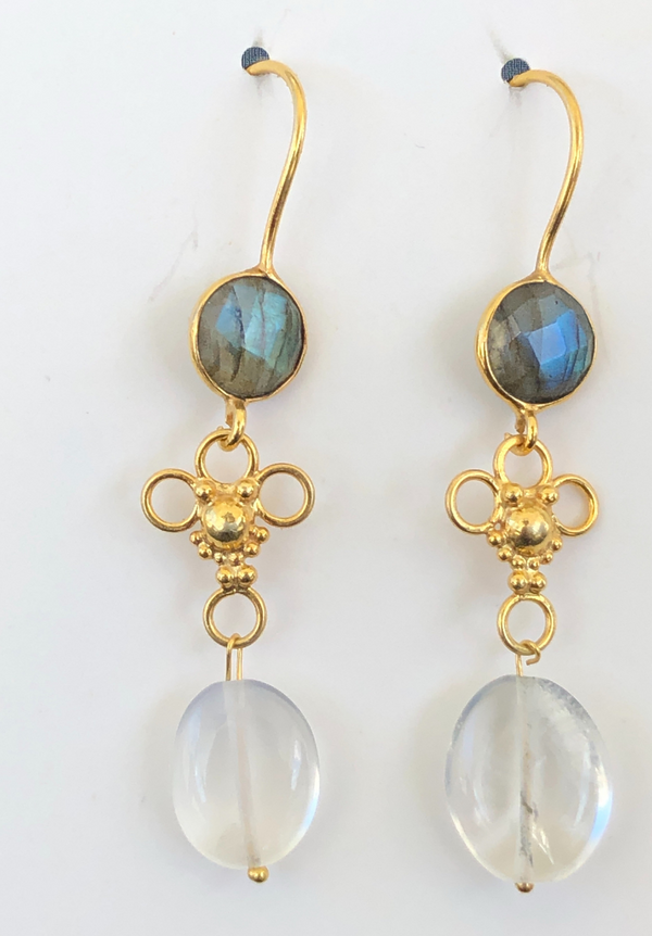 Labrodorite moonstone efficacious earrings