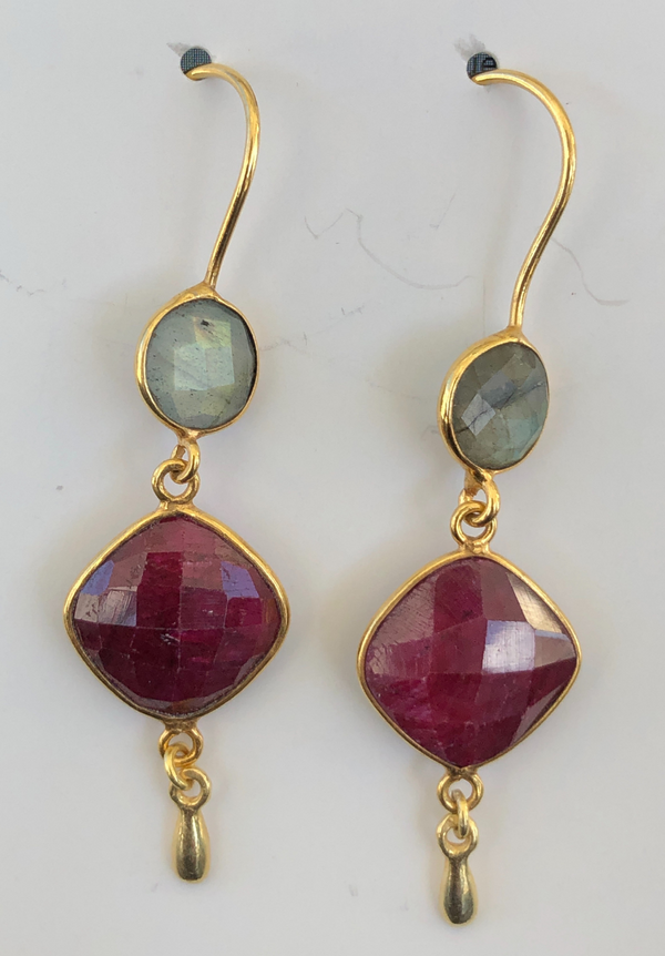 Labradorite Ruby Ebullience earrings