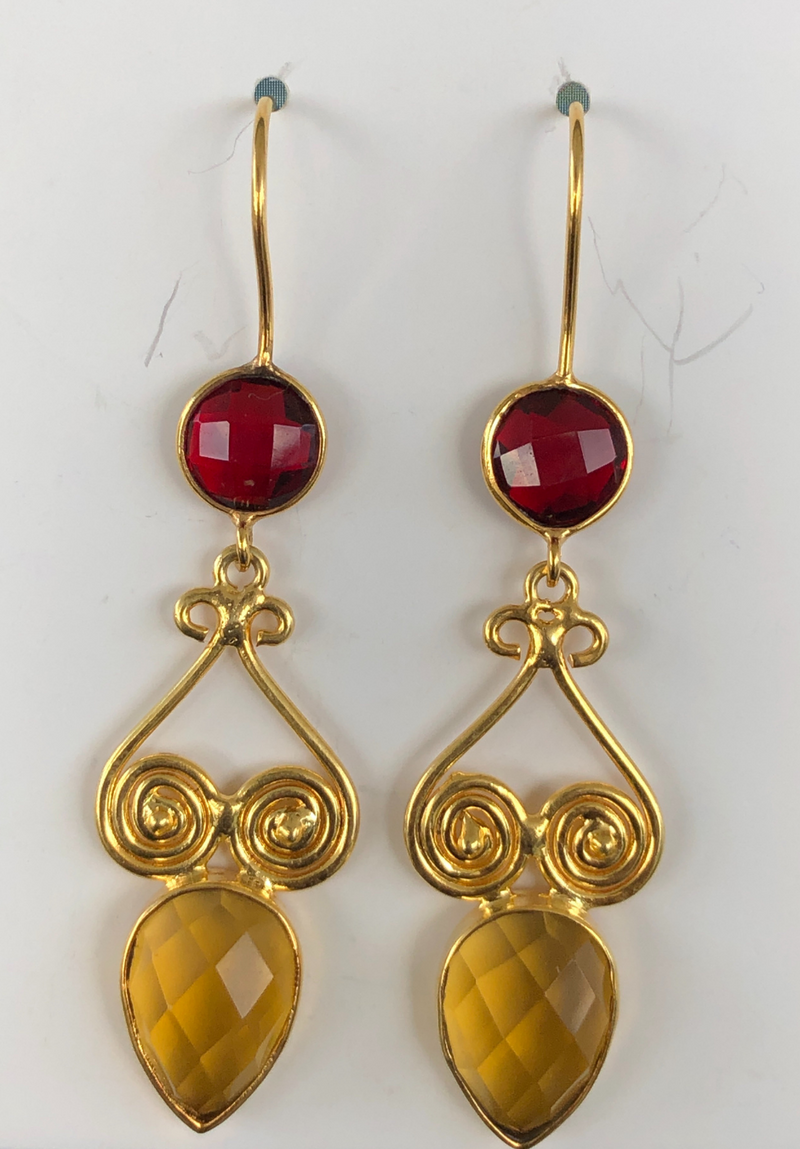 Garnet citrine enticing earrings