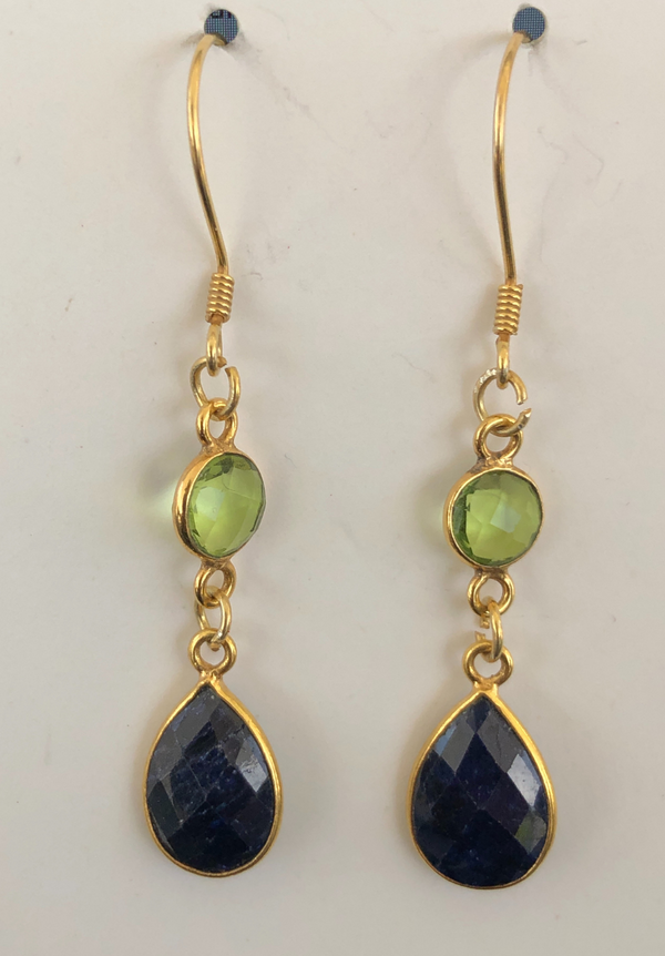 Peridot Lapis Lazuli encouraging earring