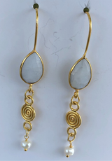 moonstone pearl Enchantress earrings