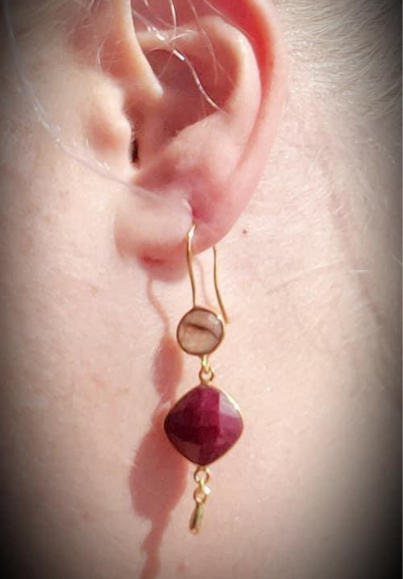 Labradorite Ruby Ebullience earrings