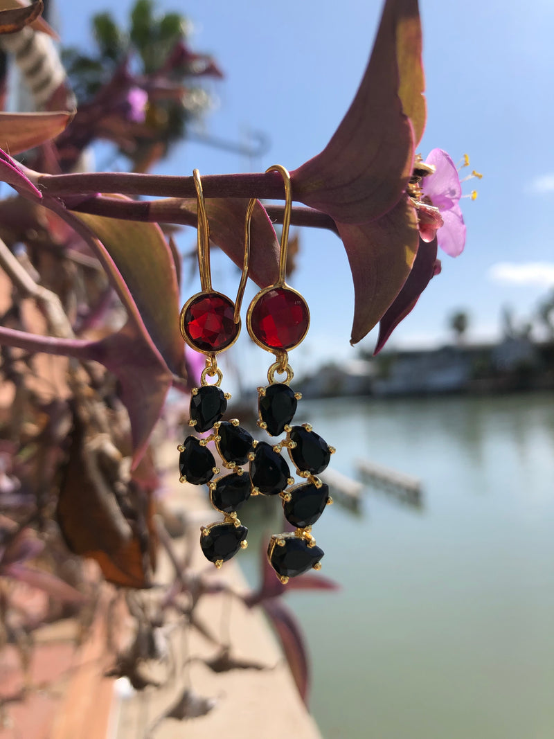 garnet onyx Enthralling earrings