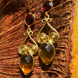 Garnet citrine enticing earrings