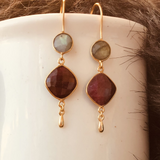 Labradorite Ruby Ebullience earrings